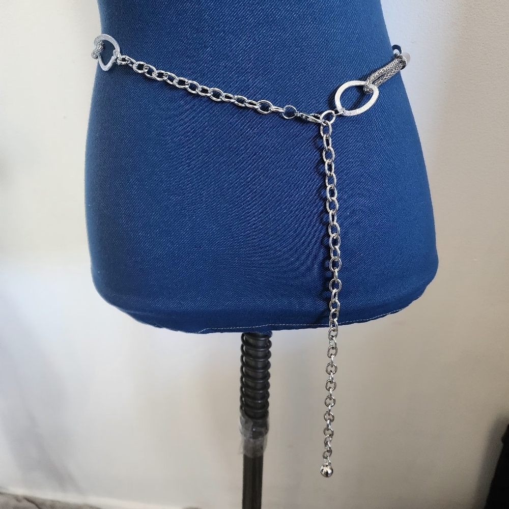 Silver Mesh Loop Adjustable Chain Belt - Picture 5 of 9